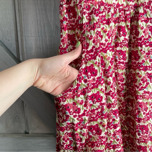 Vintage American‎ Eagle Spring Flower Dress corset pockets fit flare stretchy 4 - Picture 4 of 11
